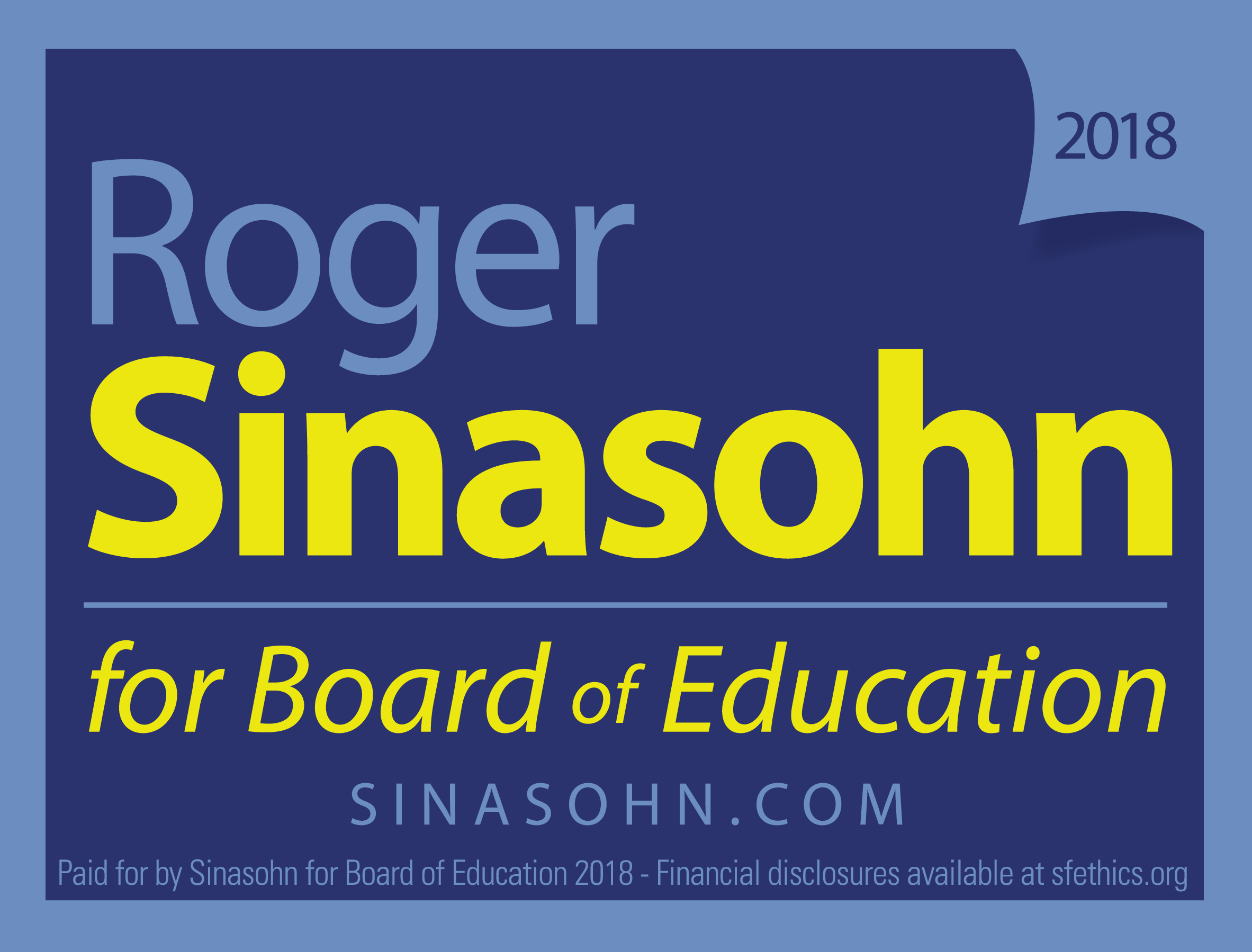 Roger Sinasohn for Board of Education 2018
